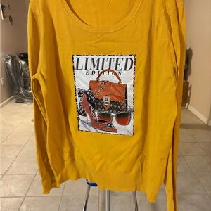 BOGO plus Yellow Graphic Sweater
